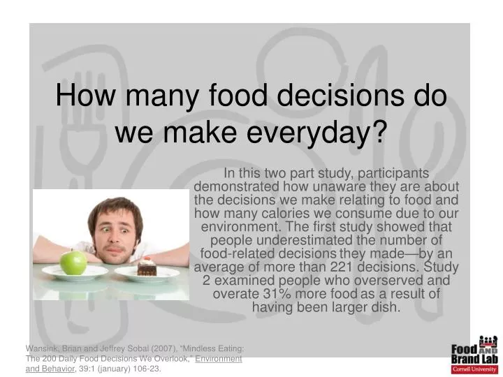 how many food decisions do we make everyday