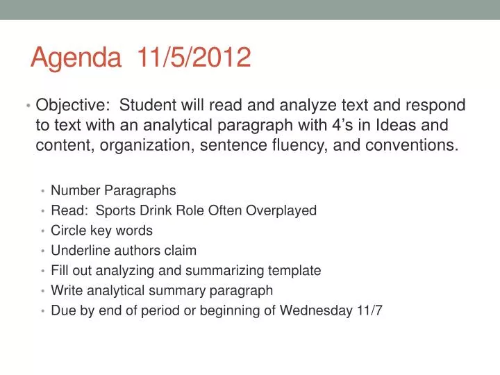 agenda 11 5 2012