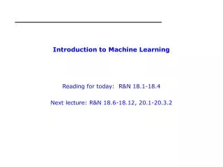 Introduction to Machine Learning