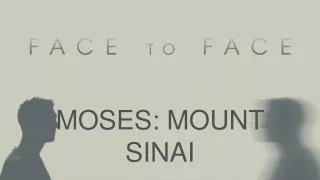MOSES: MOUNT SINAI