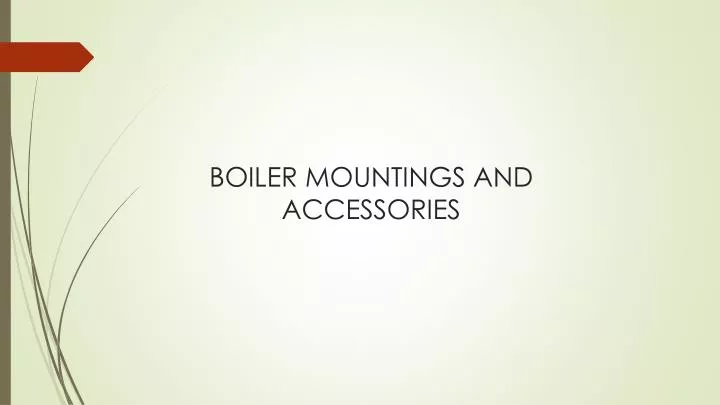 boiler mountings and accessories