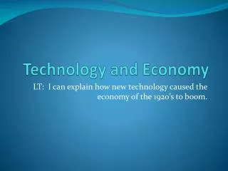 Technology and Economy