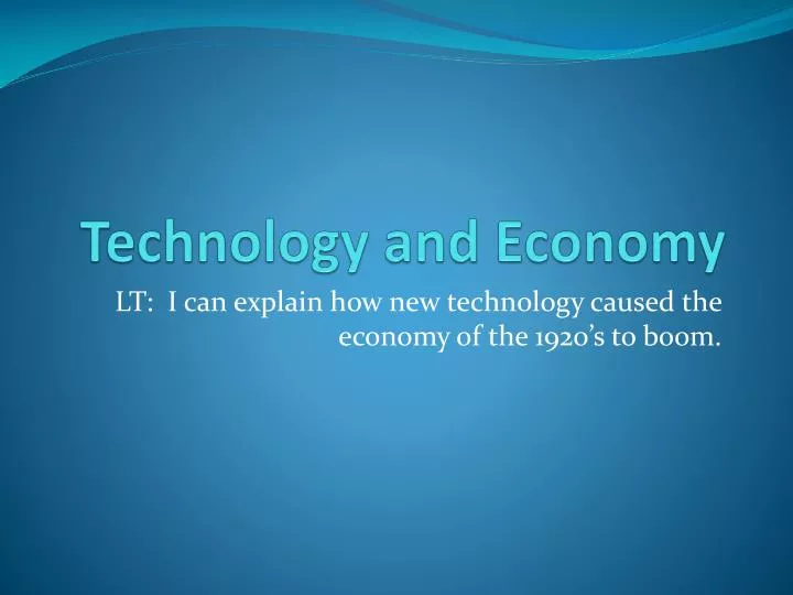 technology and economy