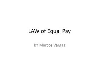 LAW of Equal Pay
