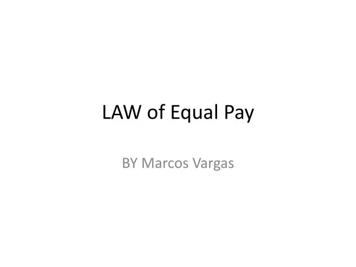 law of equal pay