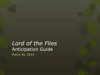 Lord of the Flies Anticipation Guide