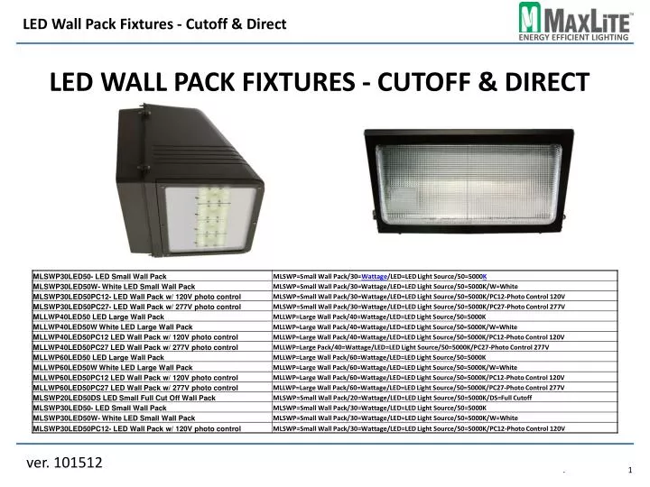 led wall pack fixtures cutoff direct