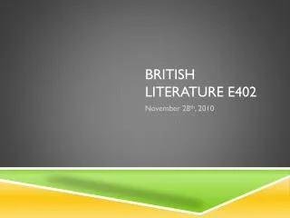 British Literature E402