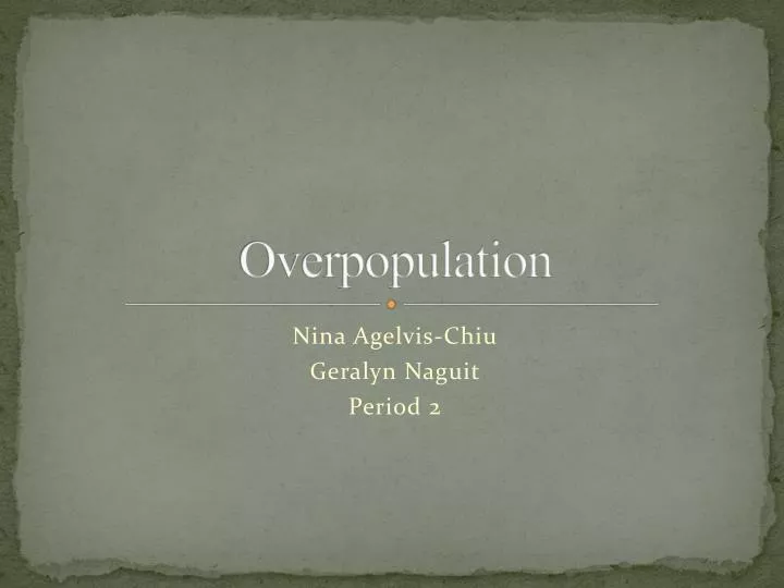 overpopulation