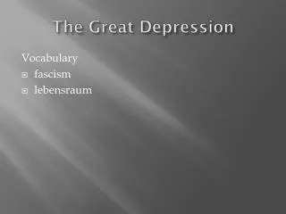 the great depression