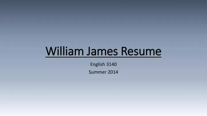 william james resume