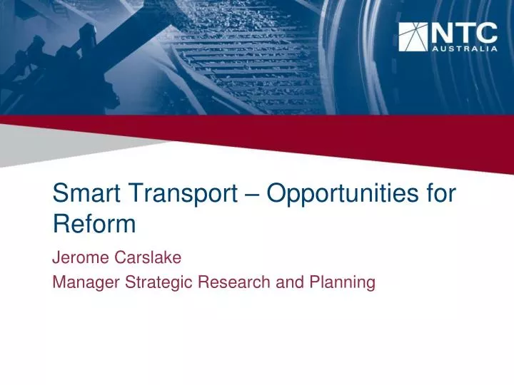 smart transport opportunities for reform