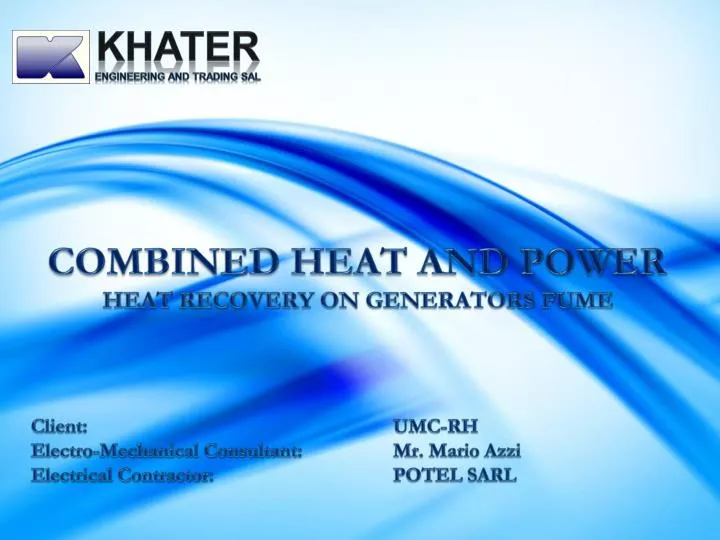 combined heat and power heat recovery on generators fume