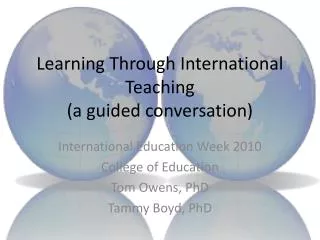 Learning Through International Teaching (a guided conversation)
