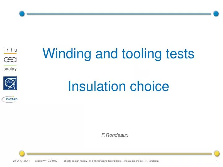 winding and tooling tests insulation choice