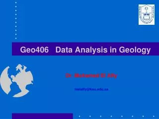 Geo406 Data Analysis in Geology