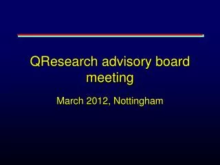 QResearch advisory board meeting