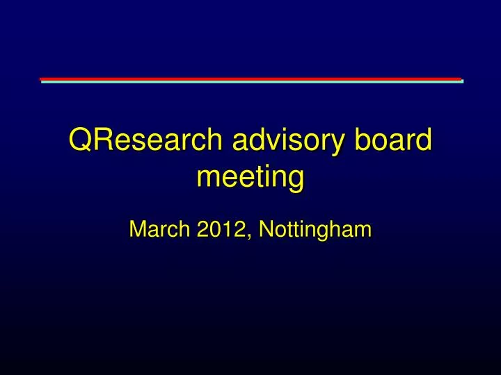 qresearch advisory board meeting