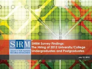 SHRM Survey Findings: The Hiring of 2012 University/College Undergraduates and Postgraduates