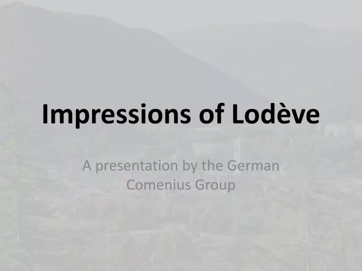 impressions of lod ve