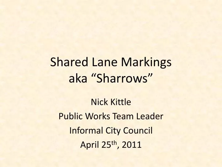 shared lane markings aka sharrows