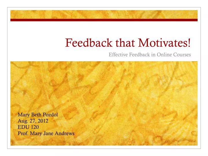 feedback that motivates