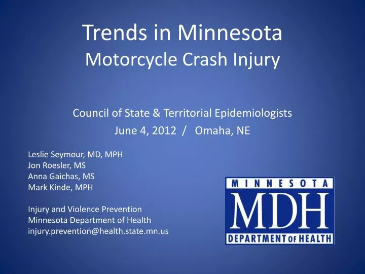 trends in minnesota motorcycle crash injury