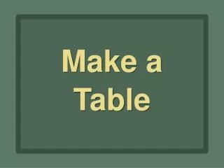 Make a Table