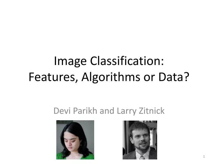 image classification features algorithms or data