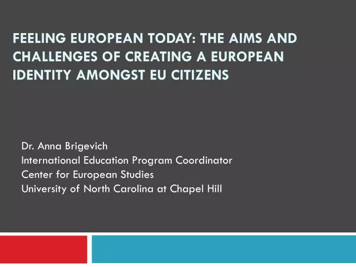 feeling european today the aims and challenges of creating a european identity amongst eu citizens