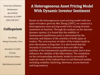 A Heterogeneous Asset Pricing Model With Dynamic Investor Sentiment