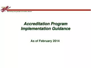 Accreditation Program Implementation Guidance