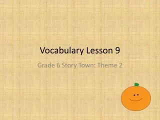 vocabulary lesson 9