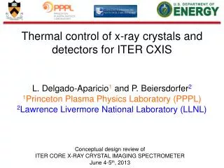 Thermal control of x-ray crystals and detectors for ITER CXIS