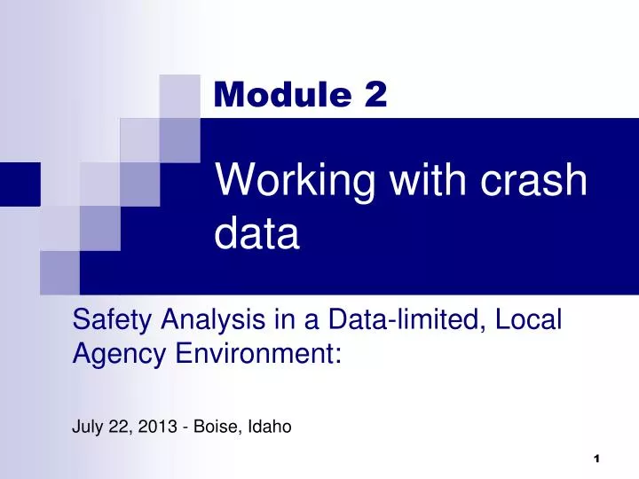 working with crash data