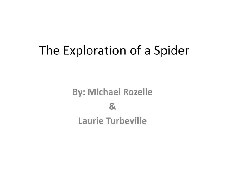 the exploration of a spider