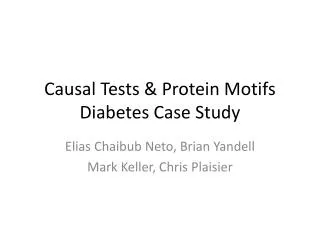 Causal Tests &amp; Protein Motifs Diabetes Case Study