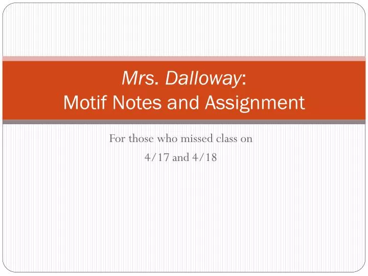 mrs dalloway motif notes and assignment