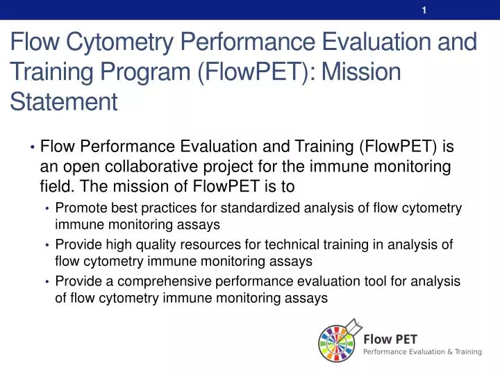 flow cytometry performance evaluation and training program flowpet mission statement