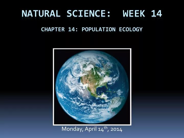 natural science week 14 chapter 14 population ecology