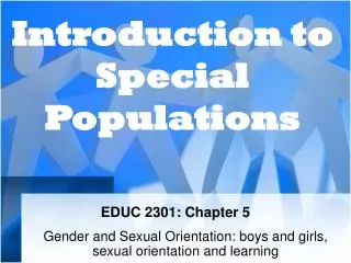 EDUC 2301: Chapter 5