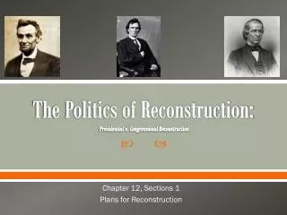 The Politics of Reconstruction : Presidential v. Congressional Reconstruction