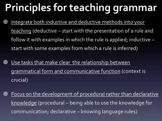 Principles for teaching grammar