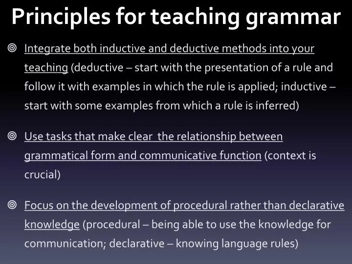 principles for teaching grammar