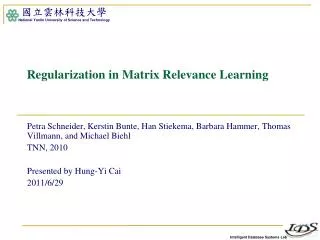 Regularization in Matrix Relevance Learning