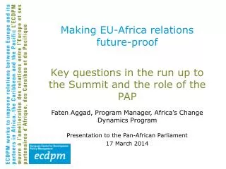 Making EU-Africa relations future- proof