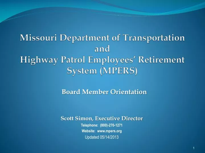 missouri department of transportation and highway patrol employees retirement system mpers