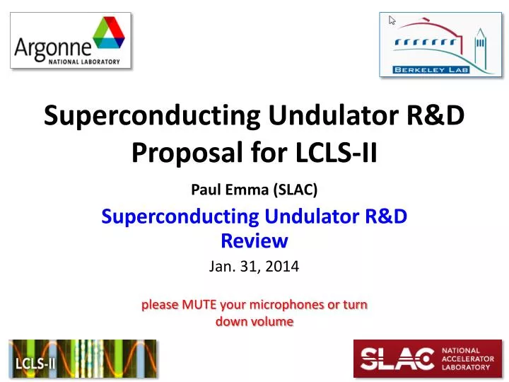superconducting undulator r d proposal for lcls ii