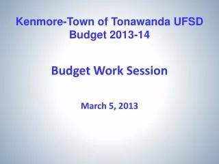 Kenmore-Town of Tonawanda UFSD Budget 2013-14