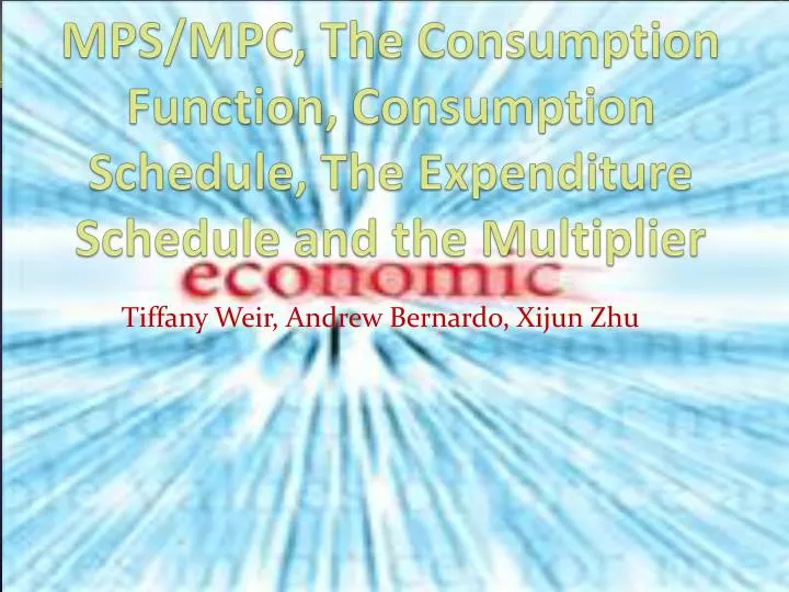 mps mpc the consumption function consumption schedule the expenditure schedule and the multiplier